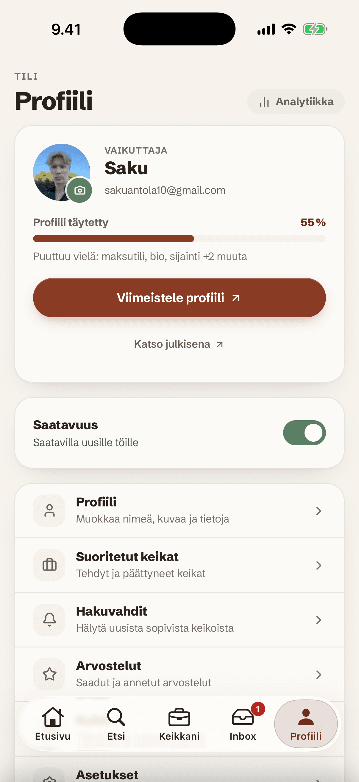 Your profile